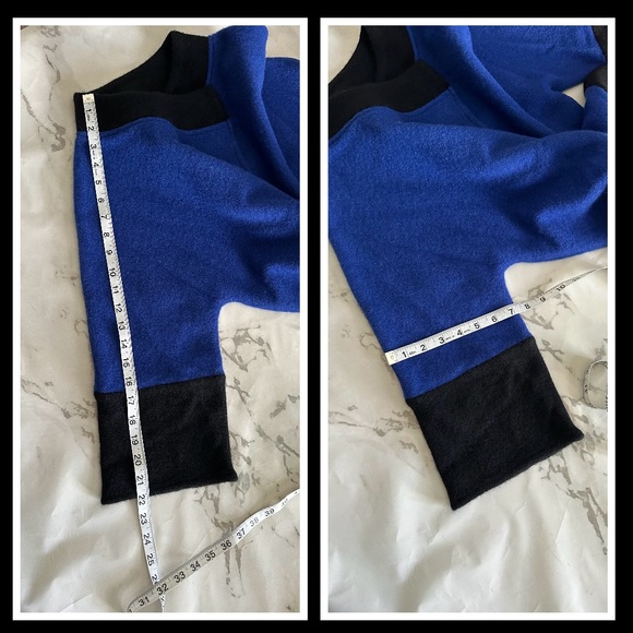 Color block Asymmetrical 100% wool sweater cardigan (NWOT) - Picture 3 of 7